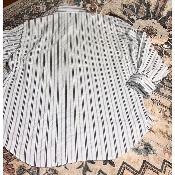 Vintage Versace Button Down Collar Shirt 90s Designer pin stripe Top Blouse y2k - Picture 13 of 15